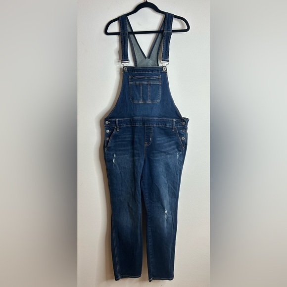 Torrid Womens 18 Denim Bib Overalls Straight Leg Farm Casual Barn Classic Plus - Picture 3 of 16